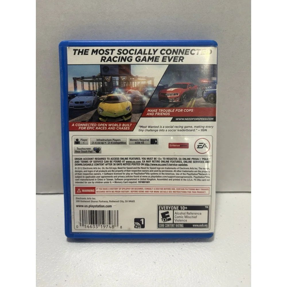 Need for Speed: Most Wanted (Sony PlayStation Vita, 2012) Complete Nice Tested